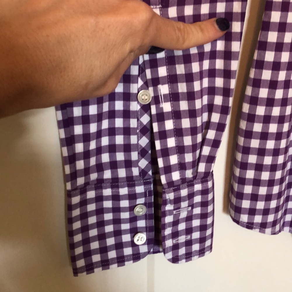 Purple checked button down - Picture 6 of 6